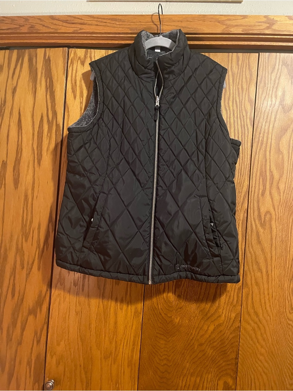 Free Country Reversible Black Quilted Zip Vest